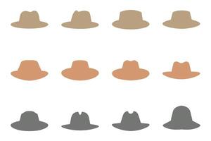 Collection of Casual Hat Icon Set Design vector