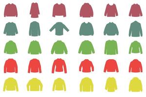 Variety of Jacket Silhouette Icon Set Design vector