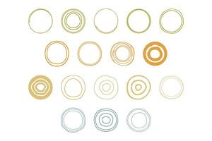 Aesthetic Abstract Line Art Circle Design Set vector