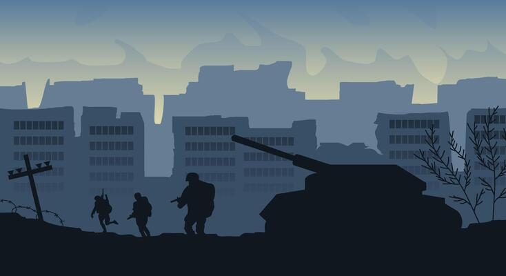 The war of military soldiers background