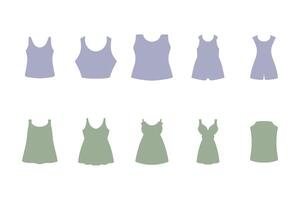 Undershirt Silhouette Icon Set Design vector