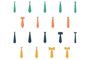 Tie Silhouette Icon Set Design vector