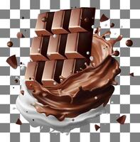 Chocolate bar with milk splash vector