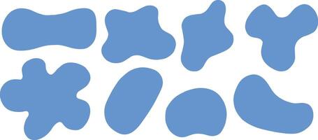 Organic blue blob shape abstract fluid shapes vector