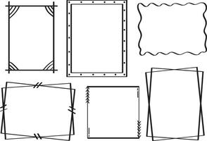 Hand drawn square frames set collection vector