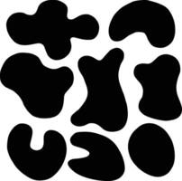 Abstract liquid irregular blob shapes set vector