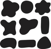 Organic shapes black abstract fluid forms random blobs vector