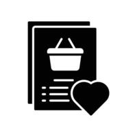 Wish list or note icon for shopping vector