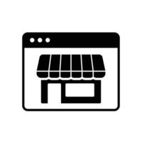 Ecommerce website icon with store vector