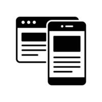 Website icons are responsive between desktop and phones vector