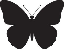 Simple Black Silhouette of a Butterfly on a White Background vector
