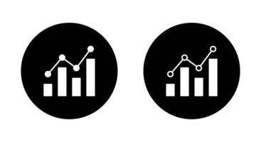 Finance diagram chart icon. Business line graph symbol on black circle vector