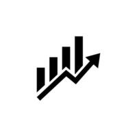 Financial graph growth icon in trendy style. Business increase bar chart symbol vector