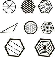 Abstract geometric shape icons set for web and communication design vector