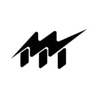 letter m power logo vector