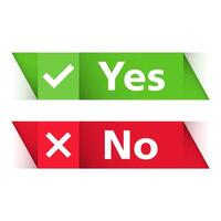 Yes and no horizontal banners with check and cross symbols vector