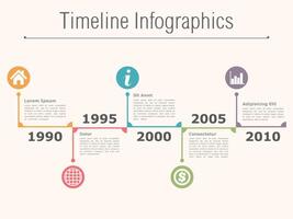 Horizontal timeline infographic design template vector