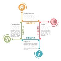 Diagram template with four steps vector