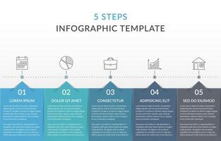 Infographic template with 5 steps, workflow or process chart vector
