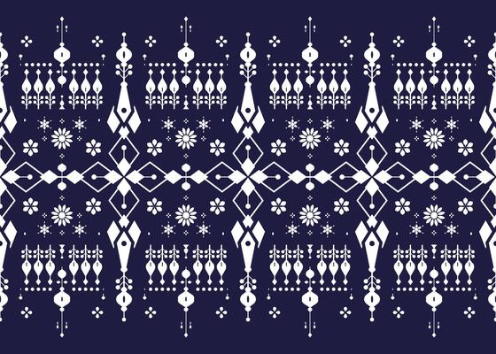 ethnic fabric seamless pattern, blue and white style, design for cloth, carpet, batik, wallpaper, wrapping