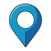 Blue map pointer isolated on white background indicates location vector