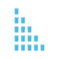 design of a collection of blue glasses lined up. vector