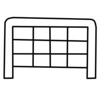 Simple goalpost with net. A clean line art illustration perfect for sports themes, game designs, and elements related to scoring. vector
