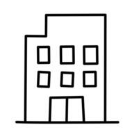 Simple outline of a small building or office block. A clean line art illustration perfect for business, city, urban, and architectural themes. vector