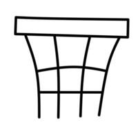 Simple basketball hoop net outline. A clean line art illustration perfect for sports themes, game designs, and basketball-related content. vector