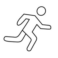 Minimalist stick figure representing a person running. A clean and simple illustration perfect for fitness themes, icons, and active lifestyle content. vector