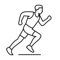 Minimalist one line illustration of a man running in active motion. Simple and clean design ideal for sports themes, fitness branding, marathon posters, or healthy lifestyle promotions. vector