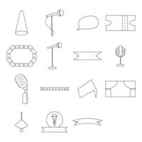 Stand Up Comedy Line Icons. Easy To Edit. EPS 10 vector