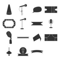 Stand Up Comedy Silhouettes. Easy To Edit. EPS 10 vector
