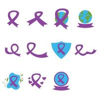 World Cancer Day Decoration Flat Icons. Easy To Edit. EPS 10 vector