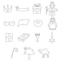 Epiphany Day Line Icons. Easy To Edit. EPS 10 vector