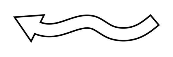 wavy curved Long arrow icon. long line arrow vector