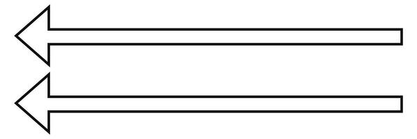 Arrows pointing to the left icon set. vector