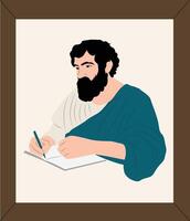 Philosopher writing in a book vector