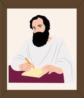 Philosopher with a beard writing vector