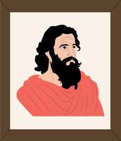 Man with beard in red robe vector