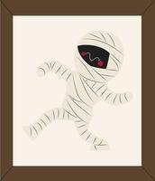 A cartoon image of a mummy running vector