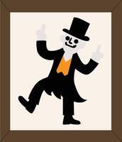 A cartoon image of a man in a top hat and suit vector