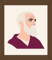 A portrait of a man with a white beard and a beard vector