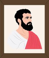 A portrait of a man with a beard and red scarf vector
