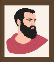 A portrait of a man with a beard and a red scarf vector
