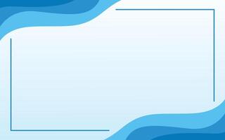 Simple Wave Blue Frame Design Background Gradation vector