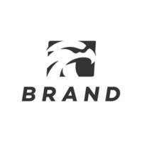 eagle head simple logo design template illustration vector