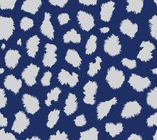 Hand drawn leopard skin seamless pattern in white and blue, ethnic and tribal hand paint texture background, simple and cute graphic for textile, carpet, decoration vector