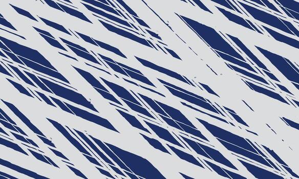 An energetic, hand drawn brush lines abstract pattern with jagged, distressed diagonal lines in deep blue and light grey, creating a dynamic, modern look vector