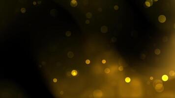 uma deslumbrante abstrato bokeh fundo apresentando brilhando dourado orbes contra uma Sombrio gradiente pano de fundo video